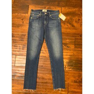 AGOLDE Dark Wash Sophie Skinny Blue Denim Jeans Distressed, Size 25
